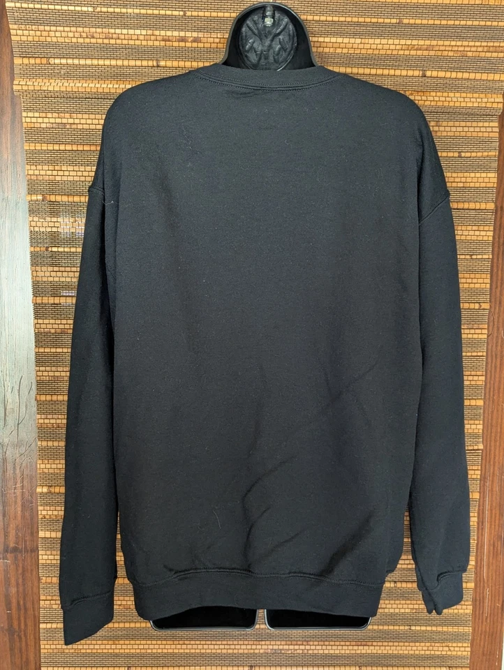 Sudadera grande vintage descolorida negra cara sonriente a cuadros relámpagos suéter patinador Foto 2 de 4