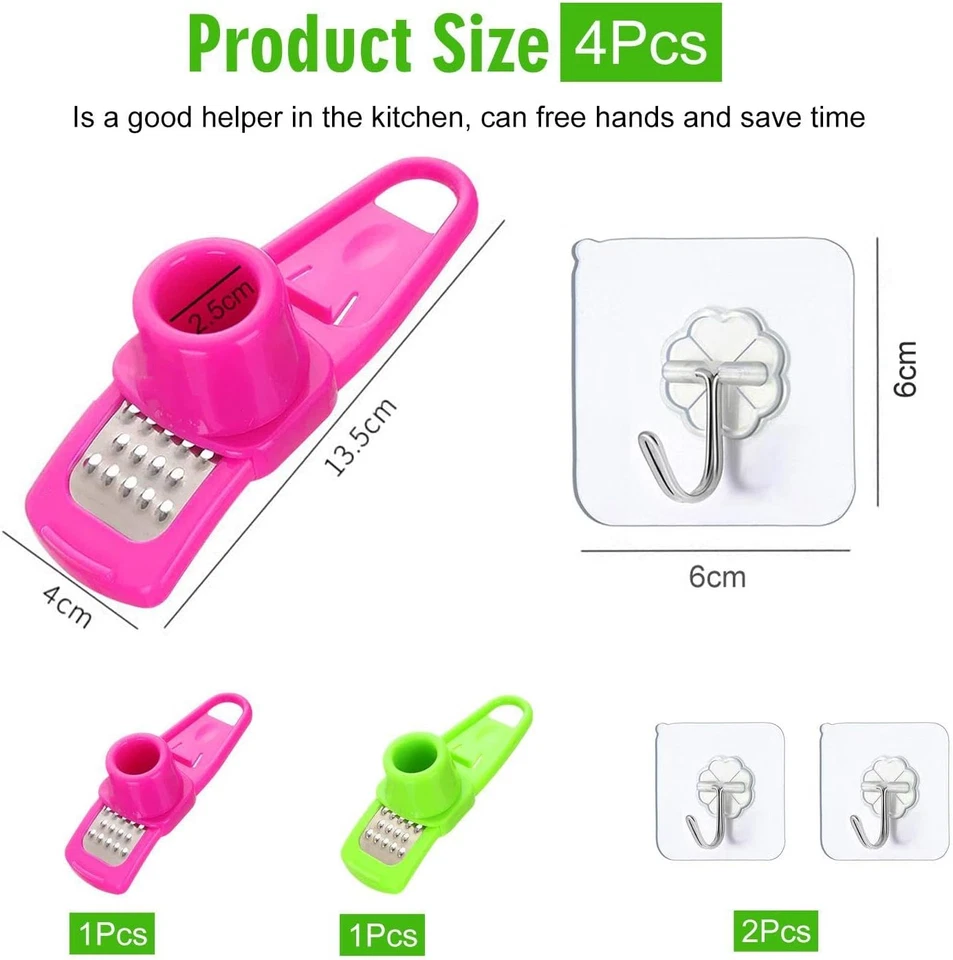 Knoblauchreiben 2 Stück Mini Reibe Transparent Küchenhelfer kompakt - Bild 2 von 4