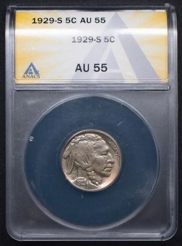 New Listing1929-S BUFFALO NICKEL***ANACS AU55