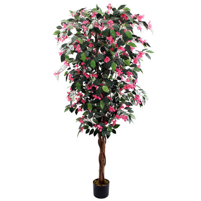Künstlicher Bougainvillea Baum dunkelrosa Seide 180 cm natürlicher Stiel gedrehte Ranke XL