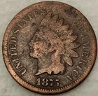 1875 Indian Head Cent Penny 1C # - G/VG - #14561
