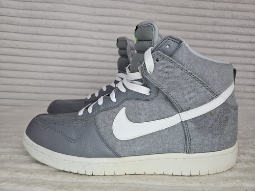 Nike Dunk Wolf grigio e bianco taglia UK 10 Eur 45 rare edizione denim hi top 2012 - Foto 13 di 24