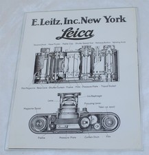 Leica I Mechanical Cutaway Diagram Sheet Early 1930's E. Leitz New York