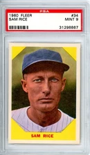 1960 Fleer  Sam	Rice	34	PSA 9	Set Break