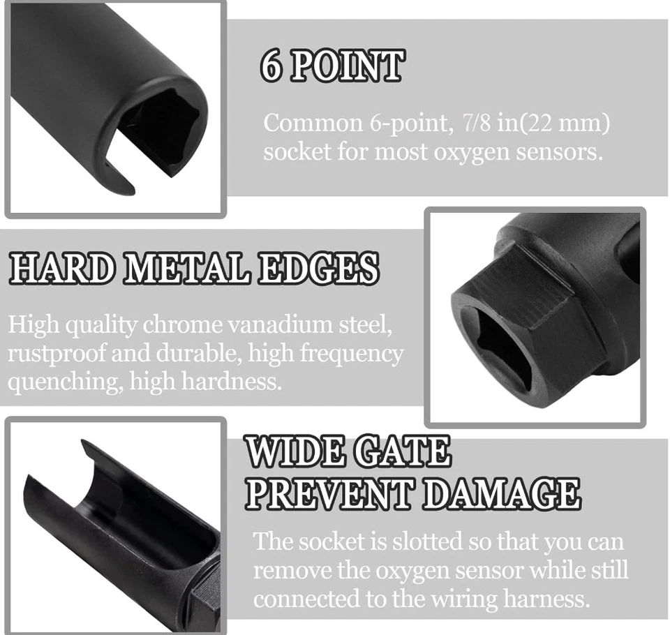 Oxygen Sensor Socket With Side Wire Cutout 1/2In Drive Removal Install Tool 7/8" - Image 4 of 4
