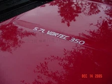 VORTEC HOOD DECALS choice of 4.3L V6, 5.7L 350 or 7.4L 454 fits 88-99 Chevy C/K