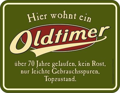 70. Geburtstag Schild Oldtimer über 70 Jahre witziges Blechschild Geschenk