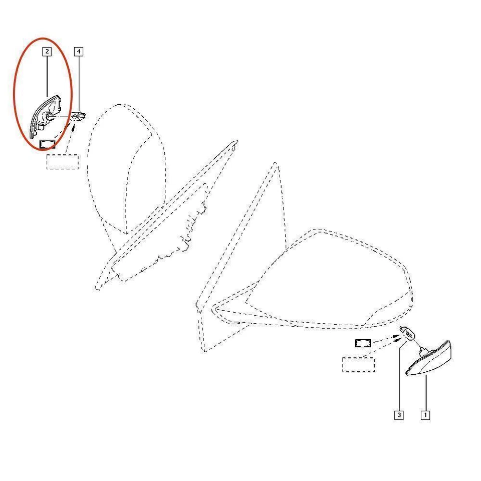 You.S Freccia Specchietto Laterale Carter Destro per Renault Laguna III (_T0/1) - Immagine 4 di 4