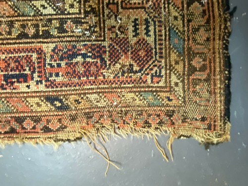 Antique Oriental Carpet - Vintage Village Rug with Boteh design 3'8"x8' - Picture 3 of 6