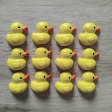 12 x Handmade 3cm Yellow Duck Cupcake /Cake Edible Decorations.