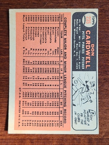 Tarjetas de béisbol Topps 1966 completan tu conjunto que elijas elegir cada una #151 - 300 - Imagen 129 de 231