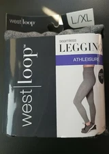 West Loop Control Top Seamless Leggings Charcoal Heather Gray, Athleisure L/XL