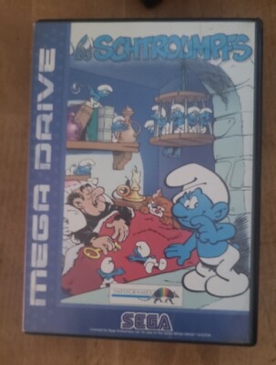 Jeu Mega Drive – Les Schtroumpfs – Complet, Boîte Et Manuel – Bon état