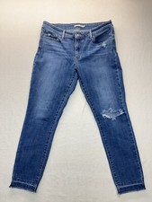 Levi's 711 Womens Skinny Distressed Medium Wash Jeans Size W32 L26 Mid Rise
