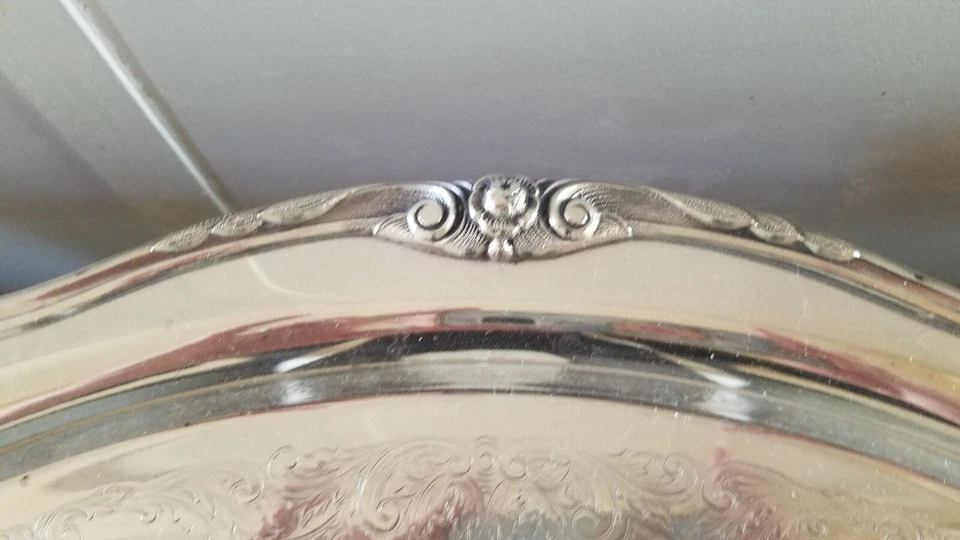 Bandeja ovalada plateada de colección Rogers 1881 GLENROSE 24x14 Foto 2 de 4