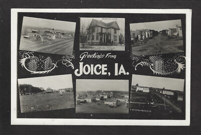 Joice Iowa IA 1912 RPPC 6 Pix PC, Birdseye, Dr House, Main St, Farm, Town Stores