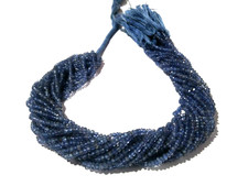 BLUE IOLITE RONDELLE FACETED CUT 3-4MM LOOSE GEMSTONE BEADS 13"INCH 1 STAND
