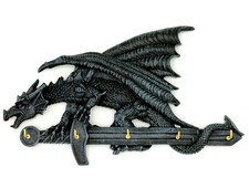 Schlüsselbrett Drachen auf Schwert 5 Haken 28 x 16 cm