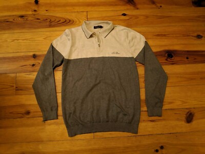 LORO PIANA HERREN GRAU REISSVERSCHLUSS AUS BAUMWOLLE HERGESTELLT IN ITALIEN PULLOVER SEHR GUTER ZUSTAND GRÖSSE XL