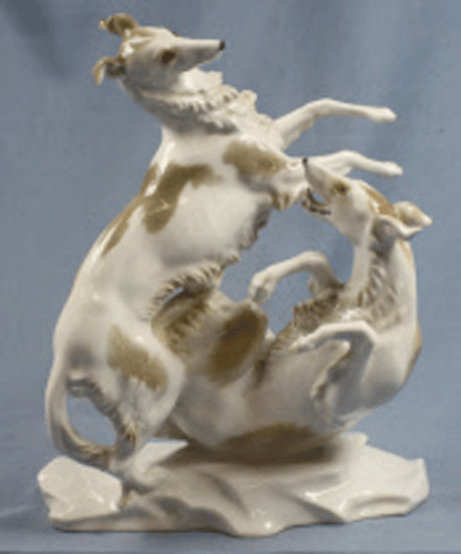 Barsoi Wind Dog Figure Dog Porcelain Hutschenreuther Fritz Borzoi Greyhounds