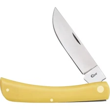 CASE XX KNIFE - LARGE SOD BUSTER YELLOW HANDLES - "CARBON STEEL BLADE" - 4 5/8"