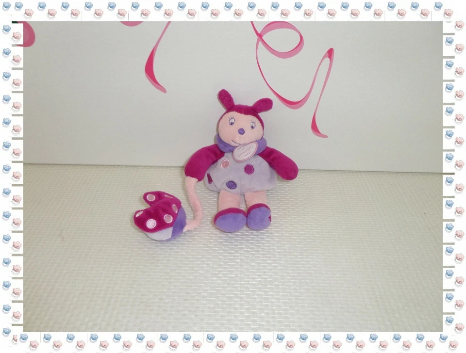 ♪  - Doudou Mini Peluche  Mario Coccinelle Framboiselle   Doudou et Compagnie - Photo 1/1