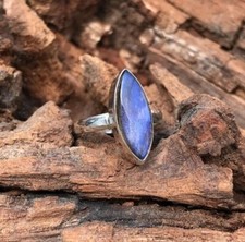 Solid 925 Sterling silver Natural Labradorite Ring Gemstone Jewelry For Her J 36
