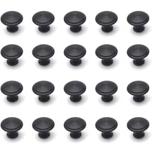 20 Pack Cabinet Knobs, Drawer Knobs, Matte Black Zinc Alloy Handle. (GG)