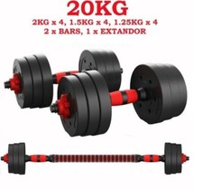 NEW FITNESS 20KG DUMBELLS PAIR OF WEIGHTS BARBELL/DUMBBELL BODY BUILDING SET