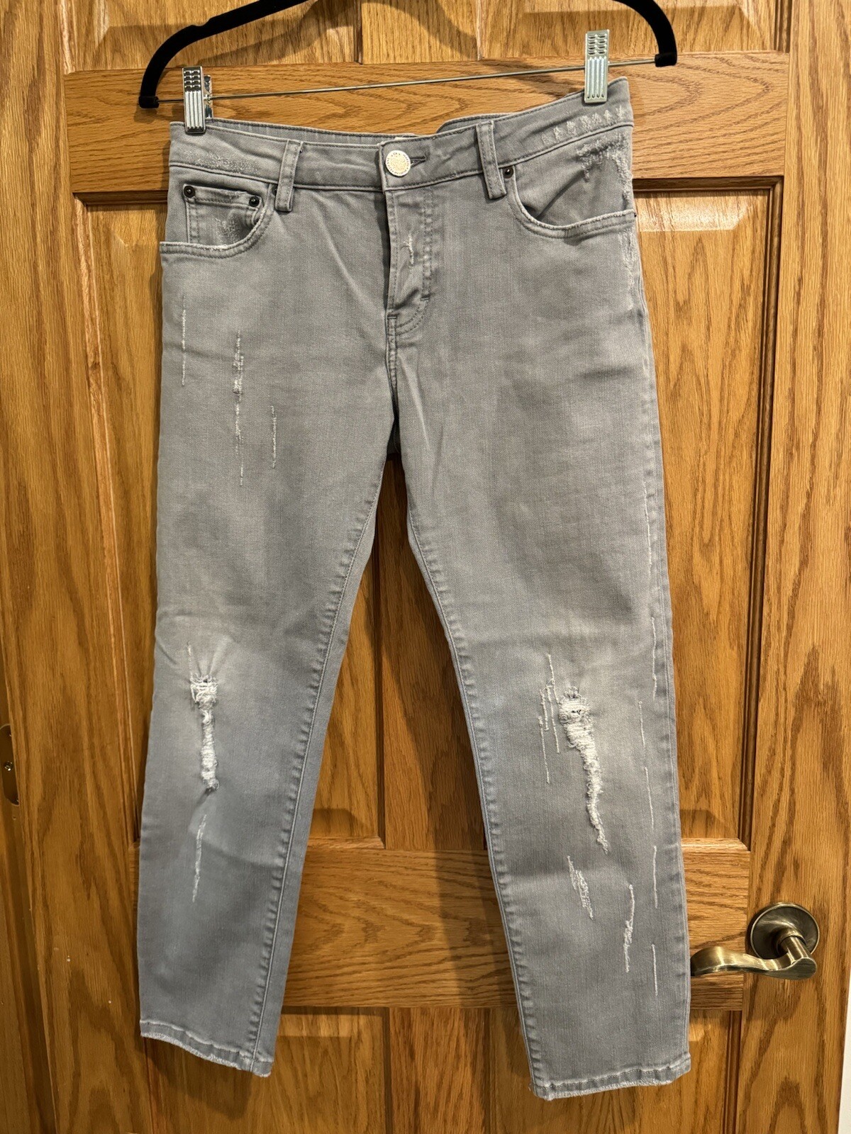 ETIENNE MARCEL SOLID Gray DISTRESSED JEANS SIZE 2… - image 1
