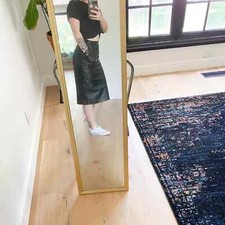 PELLE CUIR Vintage Leather Midi Pencil Skirt sz 10