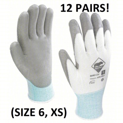 12 PAIRS! (SIZE 6, XS) TILSATEC Rhino-Lite Cut-Resistant Gloves ASTM-4 ASNI HR