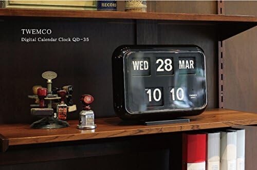 インテリア時計 TWEMCO QD-35 Black TWEMCO Flip Clock QD-35-Black Interior Clock Quartz Table