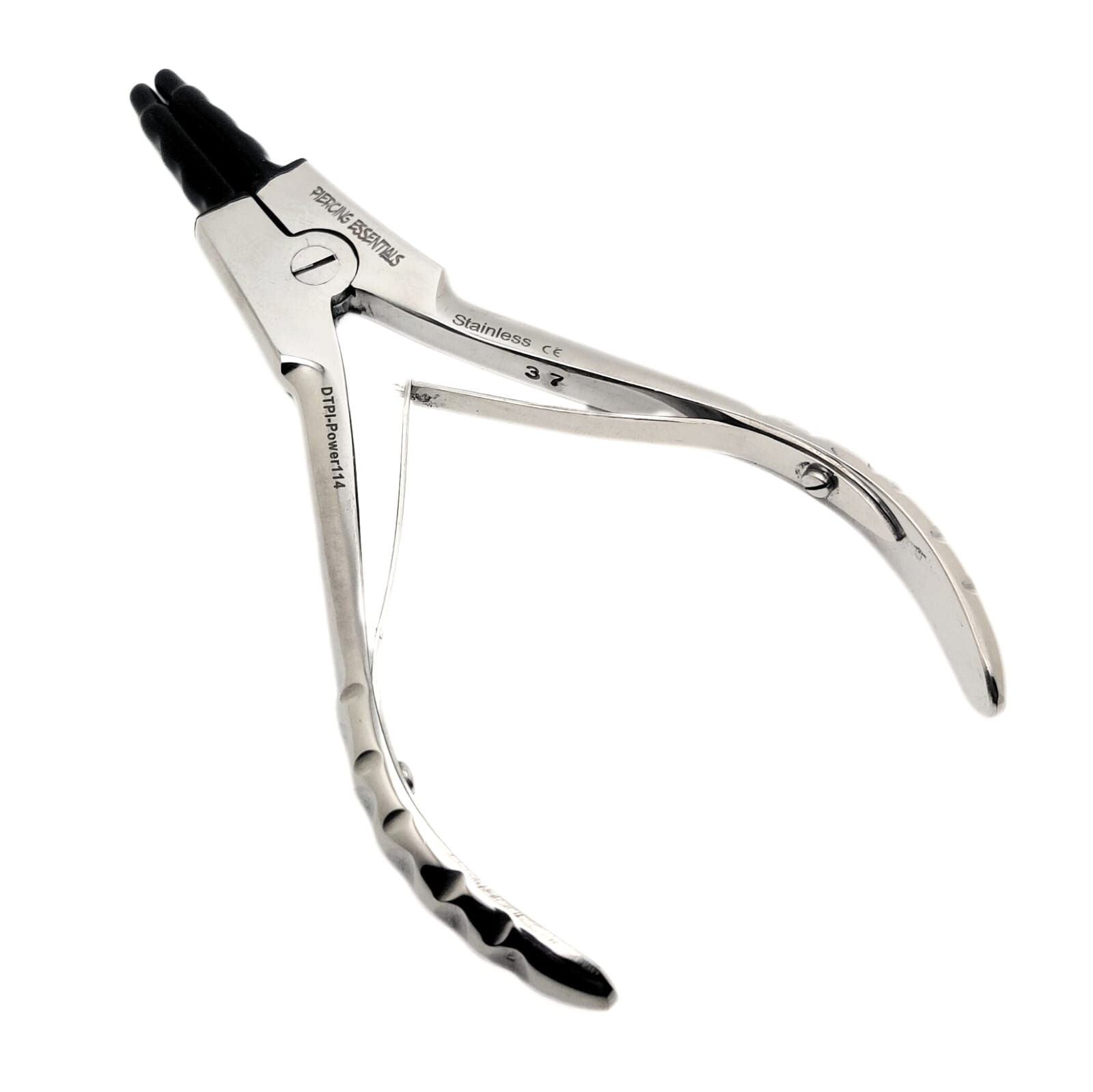 Ring Opening Plier 6.25" Body Piercing Jewelry Black Rubber Tips Stainless Steel
