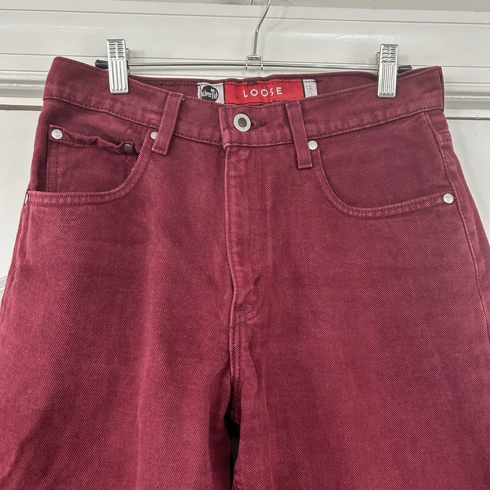 Pantalones de mezclilla sueltos Levi’s SilverTab de colección años 90 rojo granate 29x30 (talla junior 5) skate grunge Foto 3 de 4