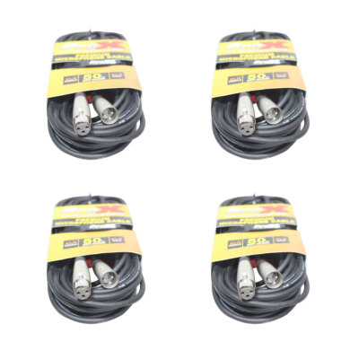 4 Pack-Pro X 50 Ft. Balanced XLR3-F to XLR3-M Premium Audio-Microphone Cable