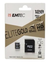 Emtec Micro-SD XC Class10 Elite Gold 128GB 85MBs Full HD Video SD Card Adapter
