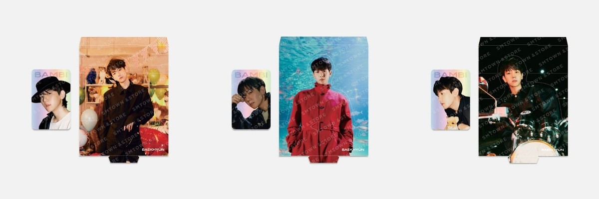 BAEKHYUN EXO Bambi SMTOWN OFFICIAL GOODS HOLOGRAM PHOTO CARD SET