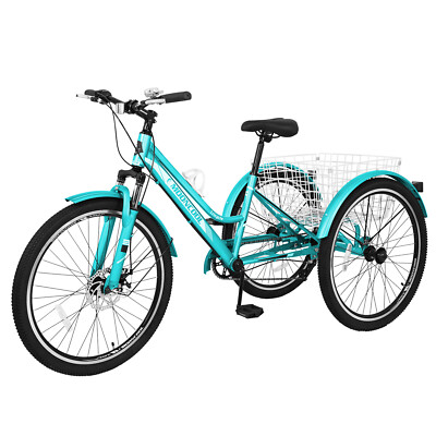 Adult Mountain Trike 7-Speed 3 Wheel 24/26'' Mountain Tricycle