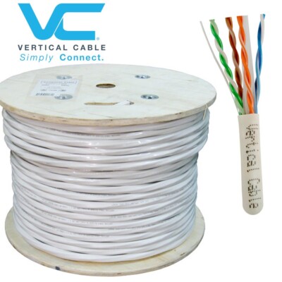 1000' CAT6A Augmented 10Gb UTP 23AWG Data Cable White Pull Box 064-486/A/WH