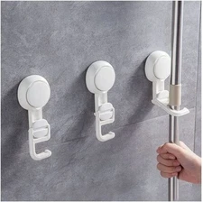 Waterproof & Durable Suction Cup Hanger for Brooms Mops Organizer (2 per order)