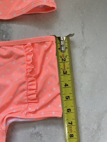 NWT Janie And Jack Girls Size 10 2-piece Swim Set Polka Dot Ruffle Neon Peach - Picture 4 of 13