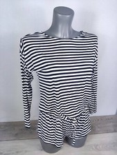Boux Avenue Navy White Mix Stripe Jersey Romper Pyjama Set Womens UK 6 RRP  25