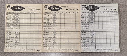VTG 1956-72 Yahtzee Score Pads E.S.Lowe USA with Box and 6 dice - Picture 2 of 5
