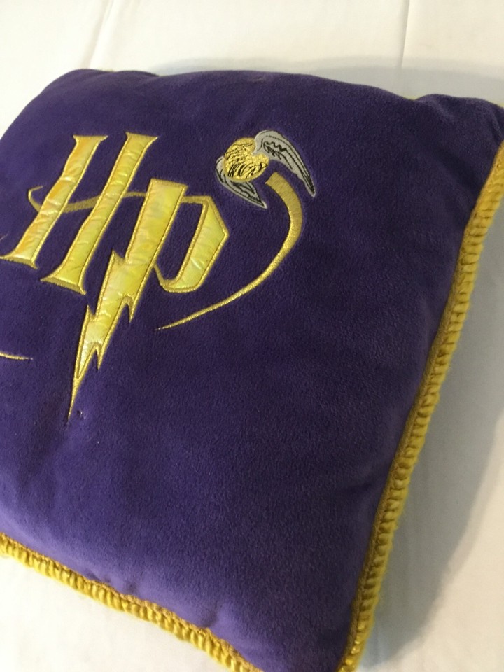 Harry Potter Snitch Throw Pillow Purple Gold 14"×14" Decorative Pillow