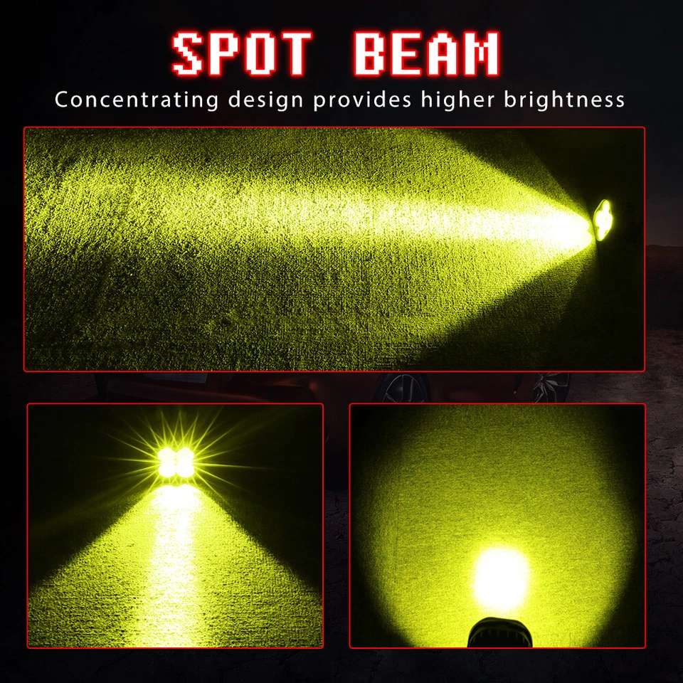 2x 3 pulgadas 80W LED Cubo Vainas Trabajo Luz Barra Punto Conducción Niebla Ámbar Offroad EE. UU. Foto 3 de 4