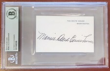 Mamie Doud Eisenhower Signed WHITE HOUSE card POTUS autograph BAS Beckett