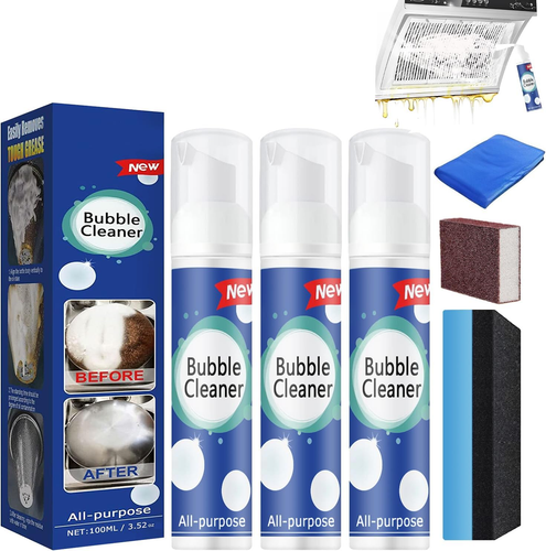 100ML Bubble Cleaner Foam - 3PCS Heavy Oil Stain Remover Spray