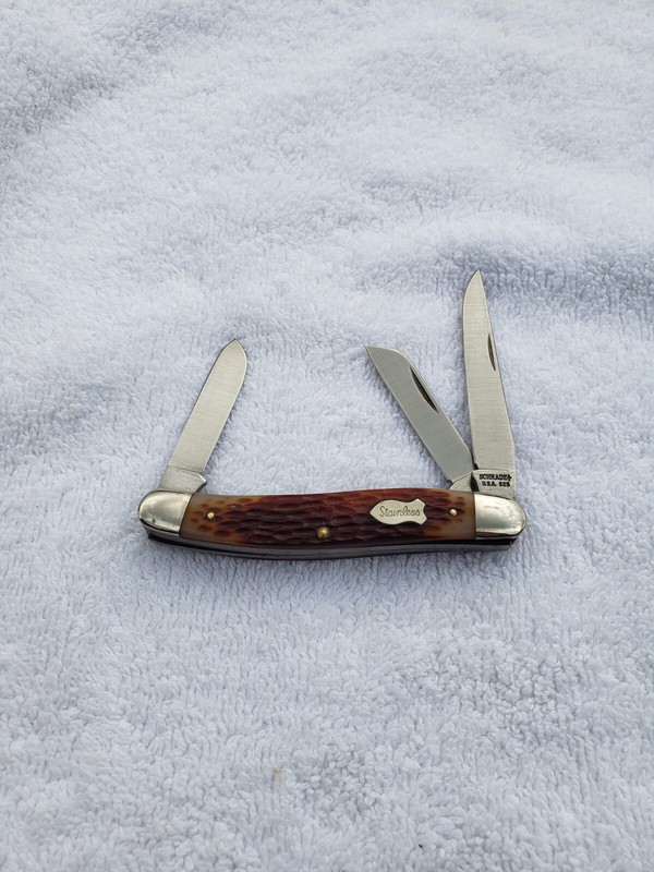 Vintage Schrade USA Stockman Knife #825 Delrin Handles Stainless Shield New
