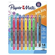 paper mate inkjoy capped pen ,comfort grip , gel pen multi color 14 pen